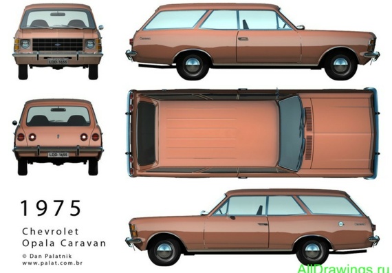 Chevrolets Opala Caravan (1975) (Chevrolet Opala Caravan (1975)) are drawings of the car
